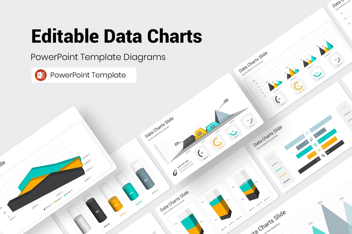 Template PowerPoint Grafik Data yang Dapat Diedit dan Menarik