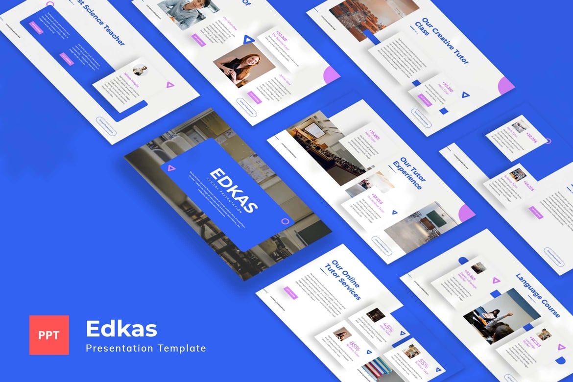 Template Presentasi Powerpoint Edkas untuk Sekolah yang Menarik