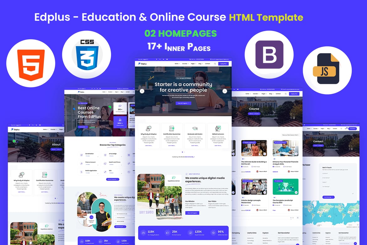 Edplus - Template Website Pendidikan & Kursus Online Terbaik