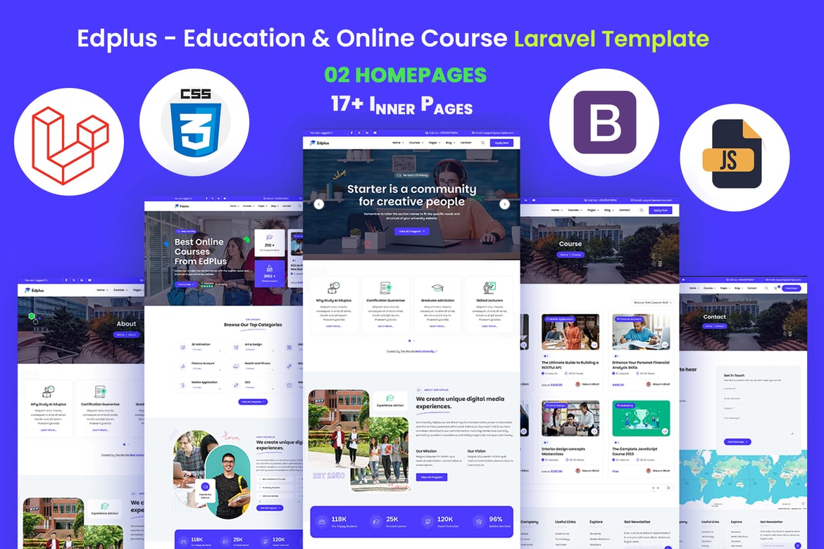 Edplus - Template Website LMS Edukasi Berbasis Laravel yang Menginspirasi