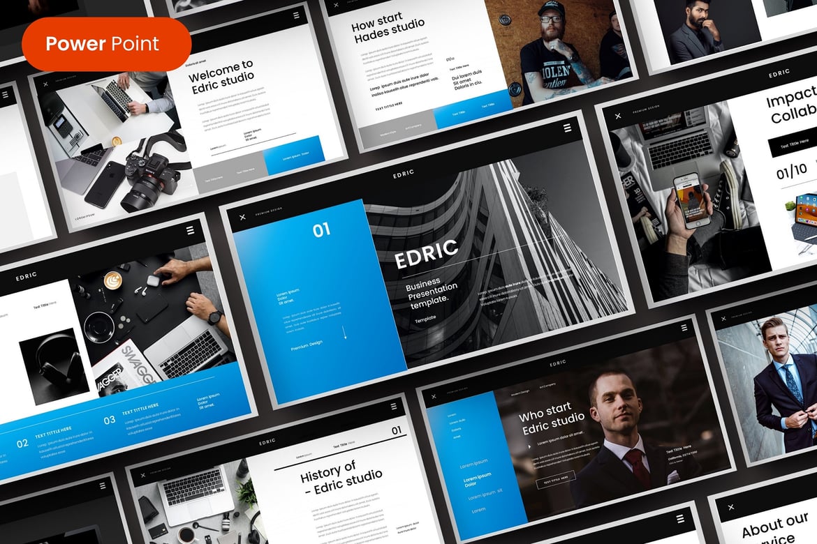 Template Presentasi Edric - PowerPoint untuk Bisnis yang Menarik