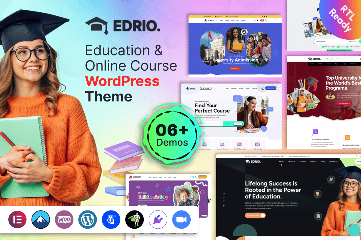 Edrio - Tema WordPress Pendidikan & Kursus Online yang Menarik