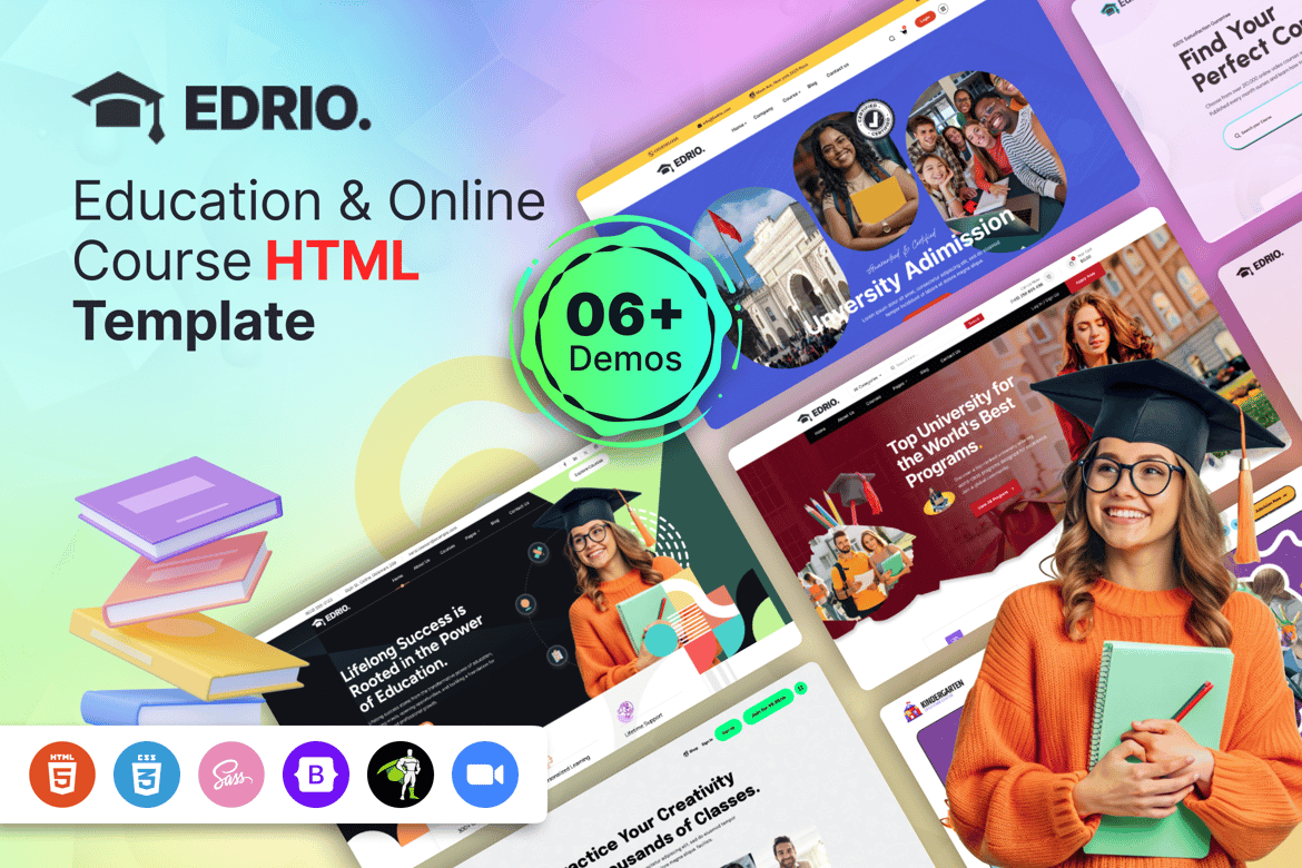 Edrio - Template Website Pendidikan dan Kursus Online yang Responsif