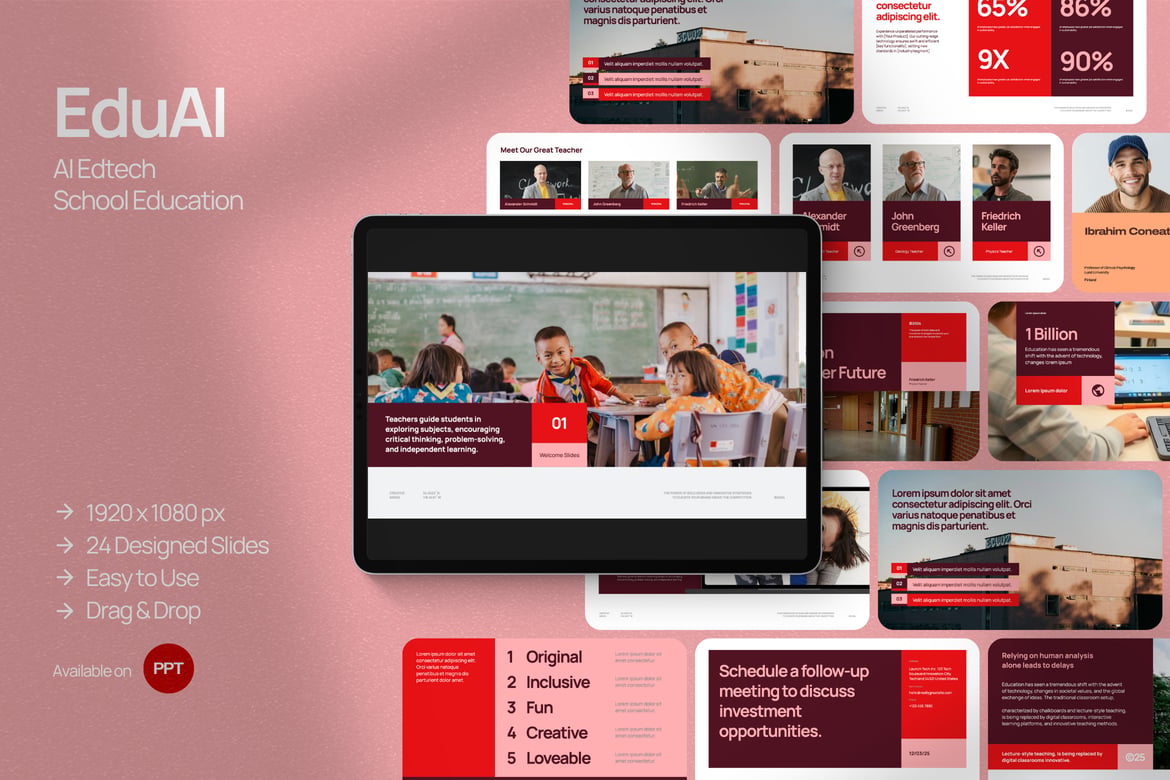 Template Powerpoint EduAI: Presentasi Edtech Minimalis yang Menarik