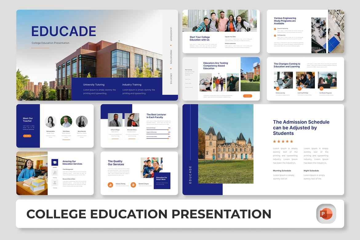 Template Presentasi Edukasi Kolese - Educade PowerPoint