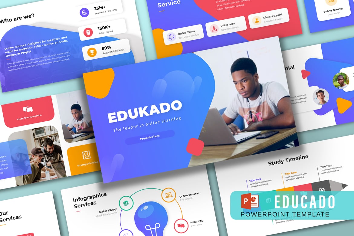 EDUCADO – Template PowerPoint Kursus Pendidikan yang Menarik