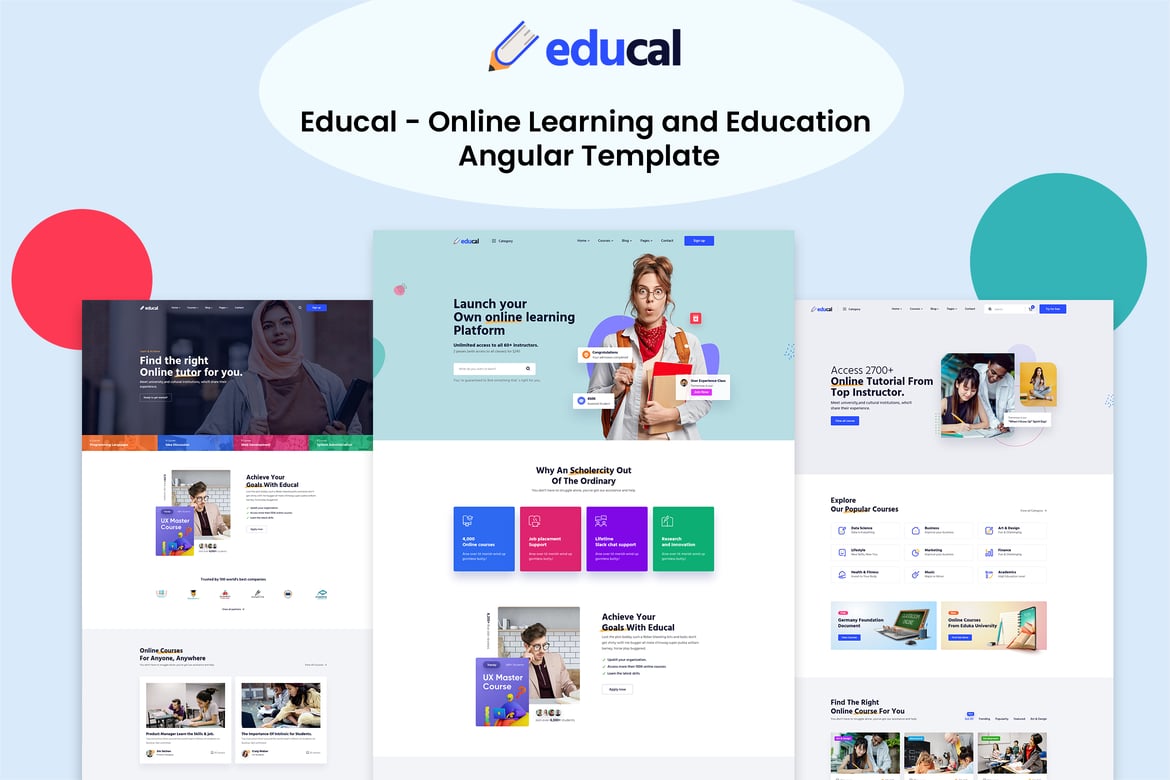Educal - Template Website Pendidikan dan Kursus Angular