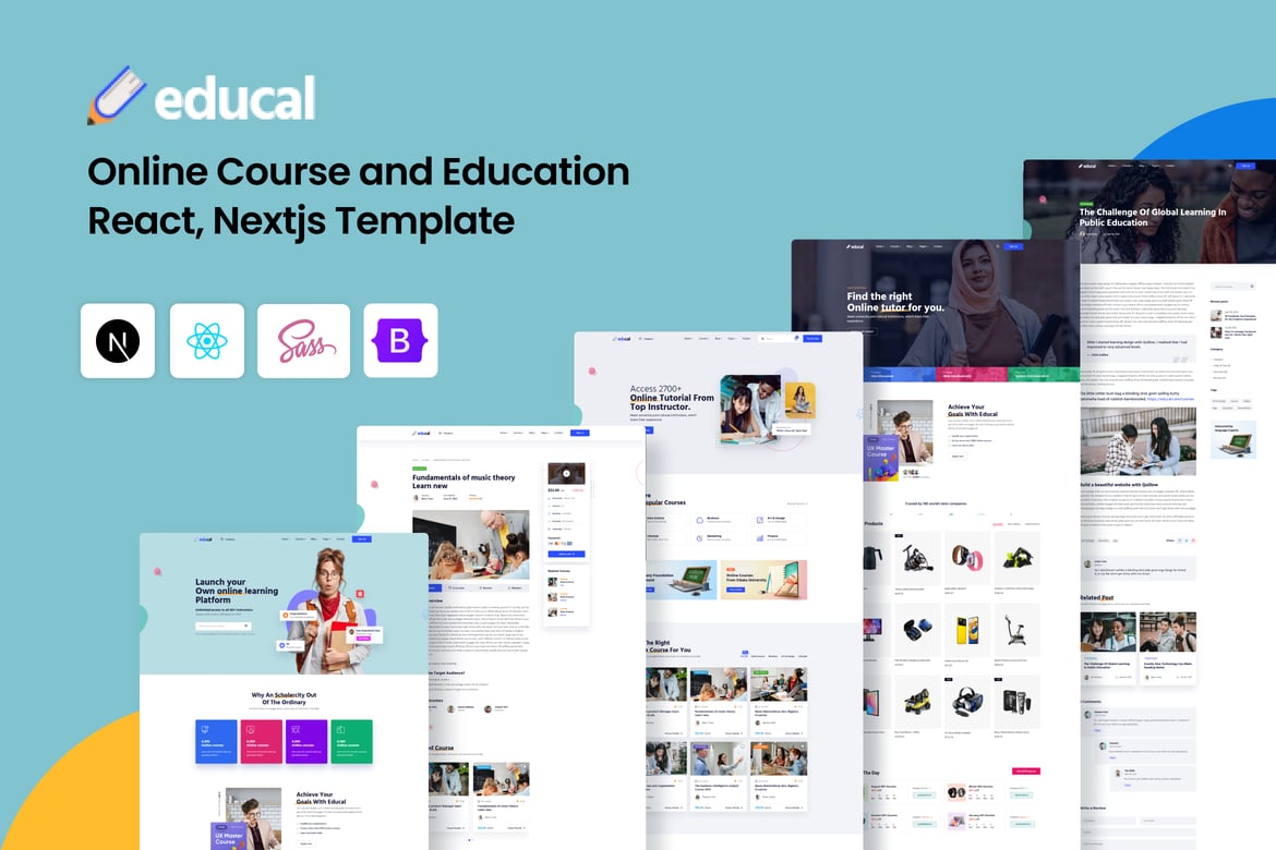 Educal – Template Website Pendidikan React Next.js yang Menarik dan Modern
