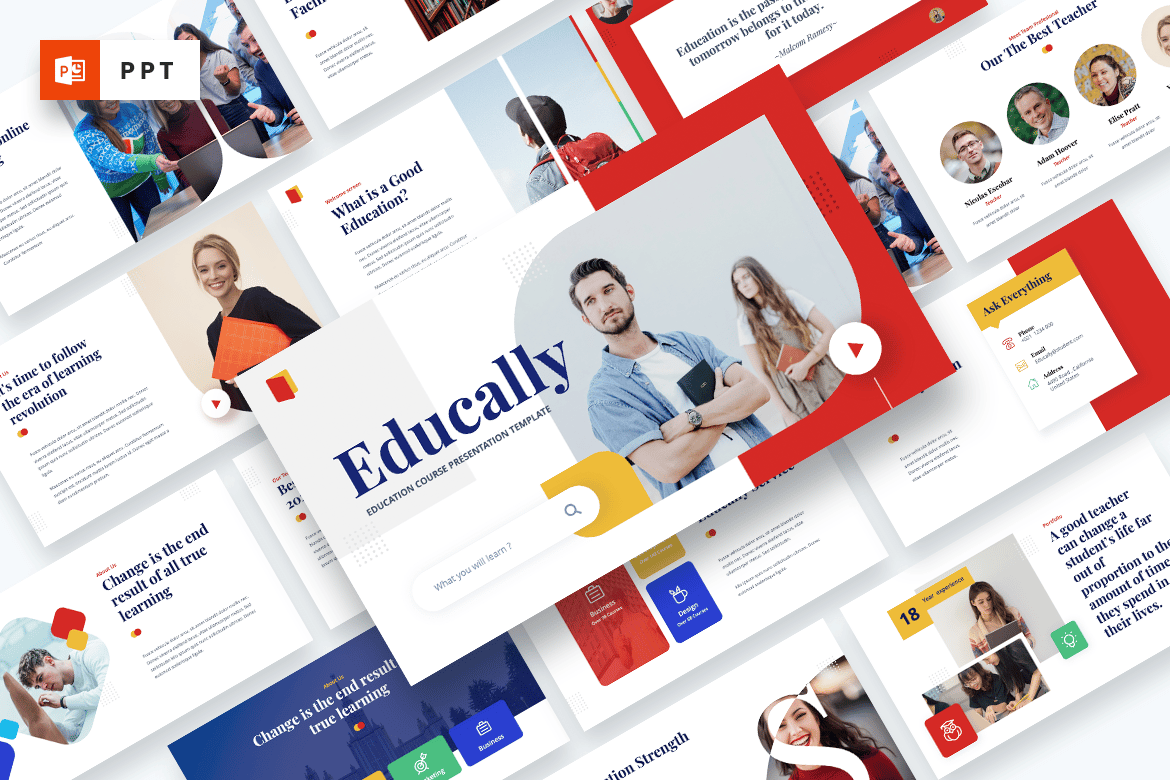 Template Presentasi Pendidikan Educally – PowerPoint Modern dan Profesional
