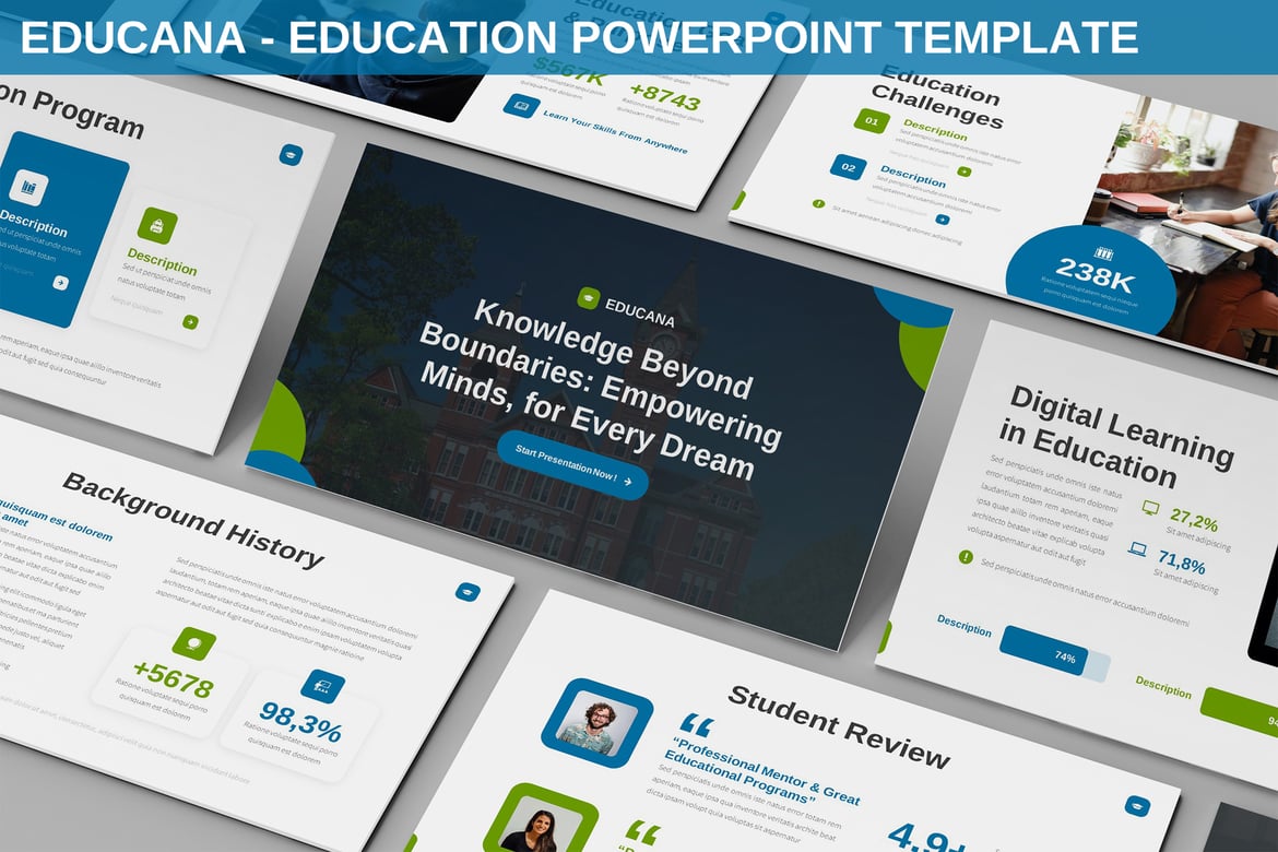 Educana - Template PowerPoint Pendidikan yang Kreatif dan Inspiratif