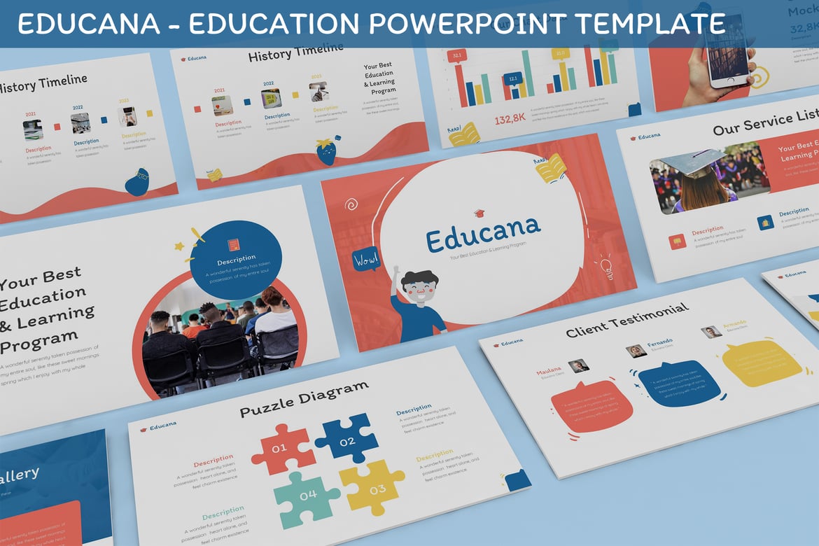 Template Powerpoint Edukasi - Educana yang Menarik dan Mudah Digunakan