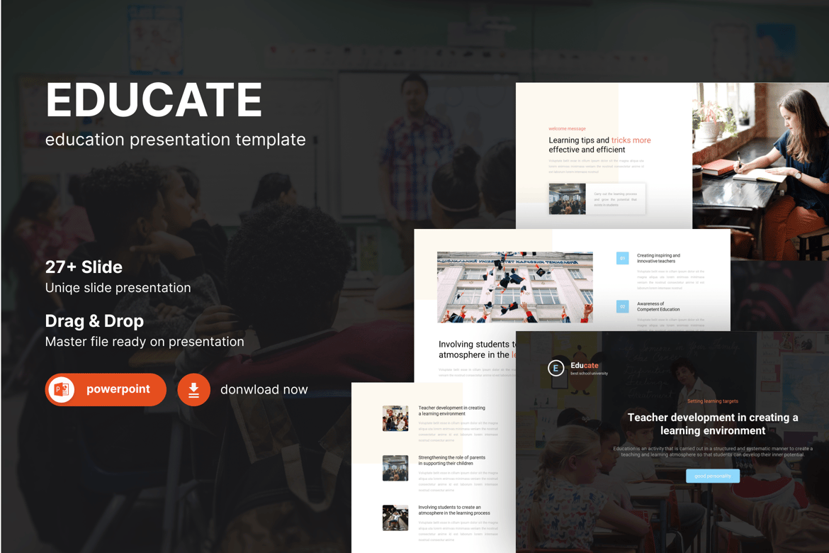 Template Presentasi Pendidikan – Educate Powerpoint Template yang Menarik