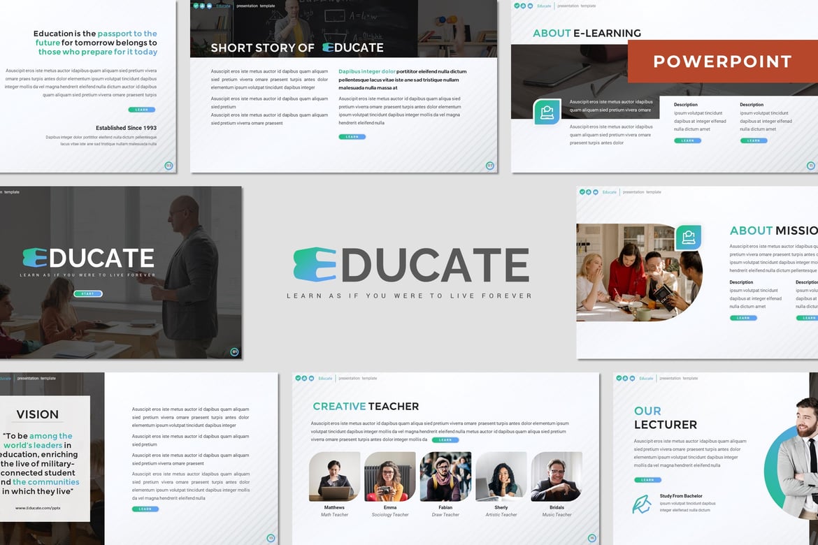 Template Presentasi Edukasi - PowerPoint Modern dan Kreatif