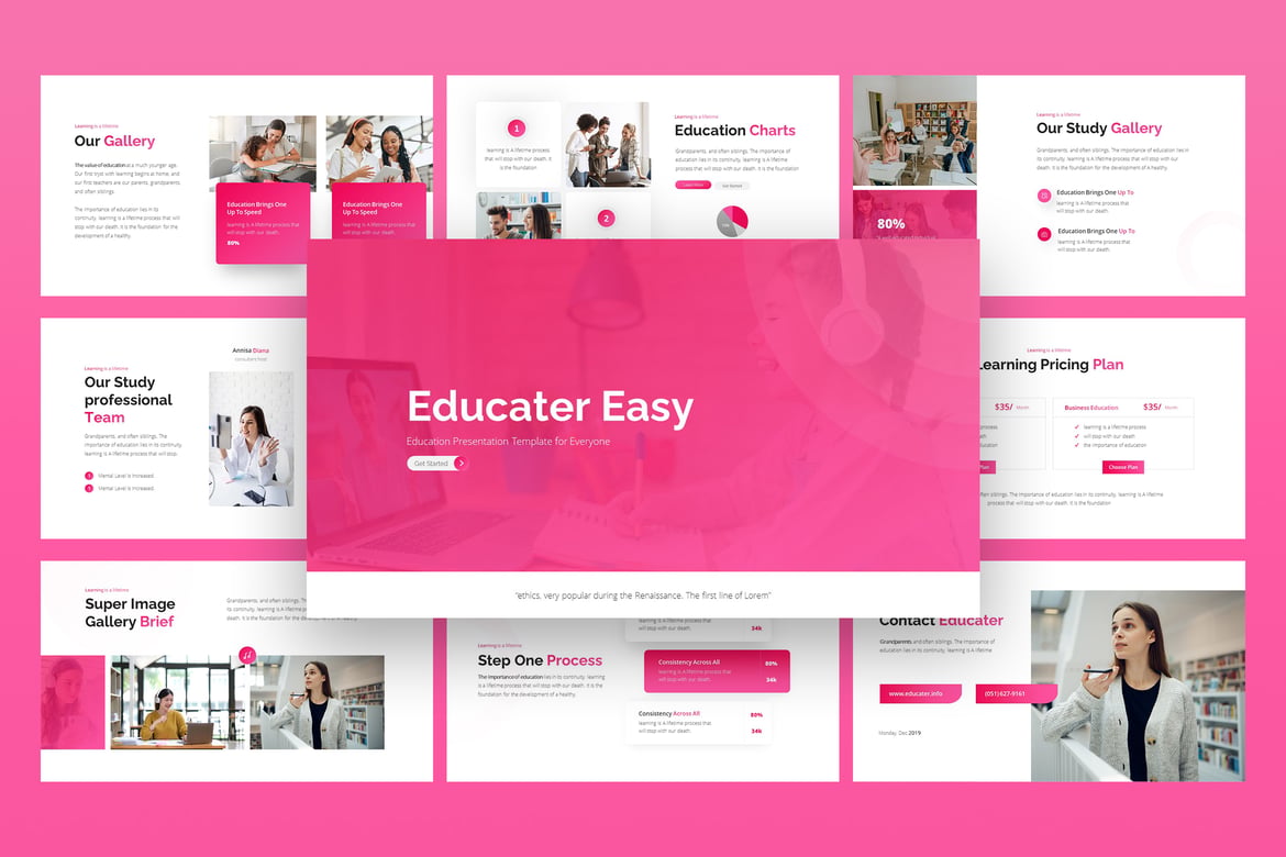 Template Powerpoint Edukasi - Educater Easy yang Modern dan Profesional