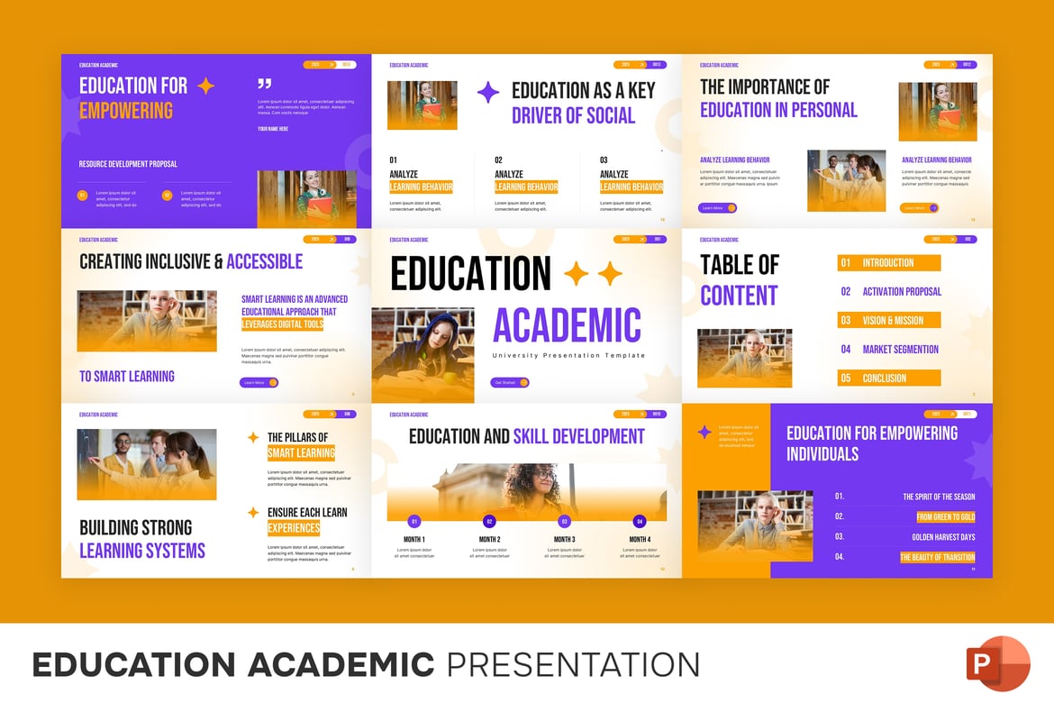 Template Presentasi Akademik Pendidikan yang Menarik dan Profesional