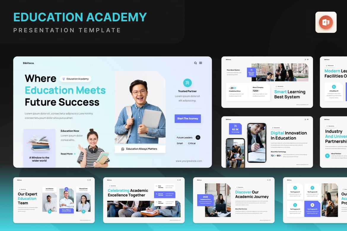 Template PowerPoint Akademi Pendidikan yang Menarik