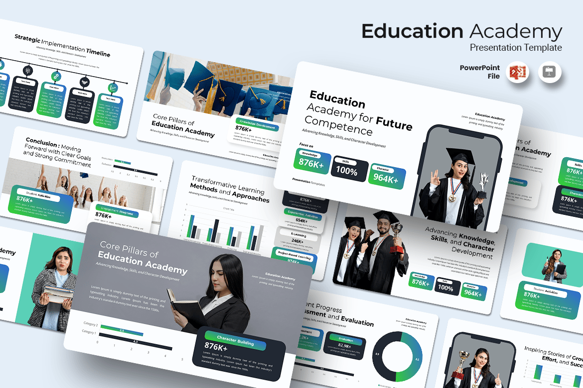 Template Presentasi PowerPoint Akademi Pendidikan yang Menarik