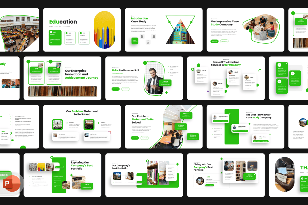 Template Powerpoint Presentasi Pendidikan dan Studi Kasus yang Menarik