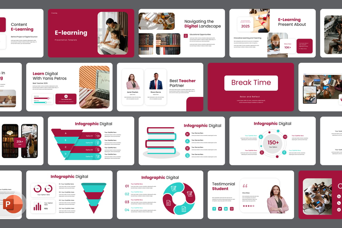 Template Powerpoint Presentasi Pendidikan & Kursus Online yang Menarik