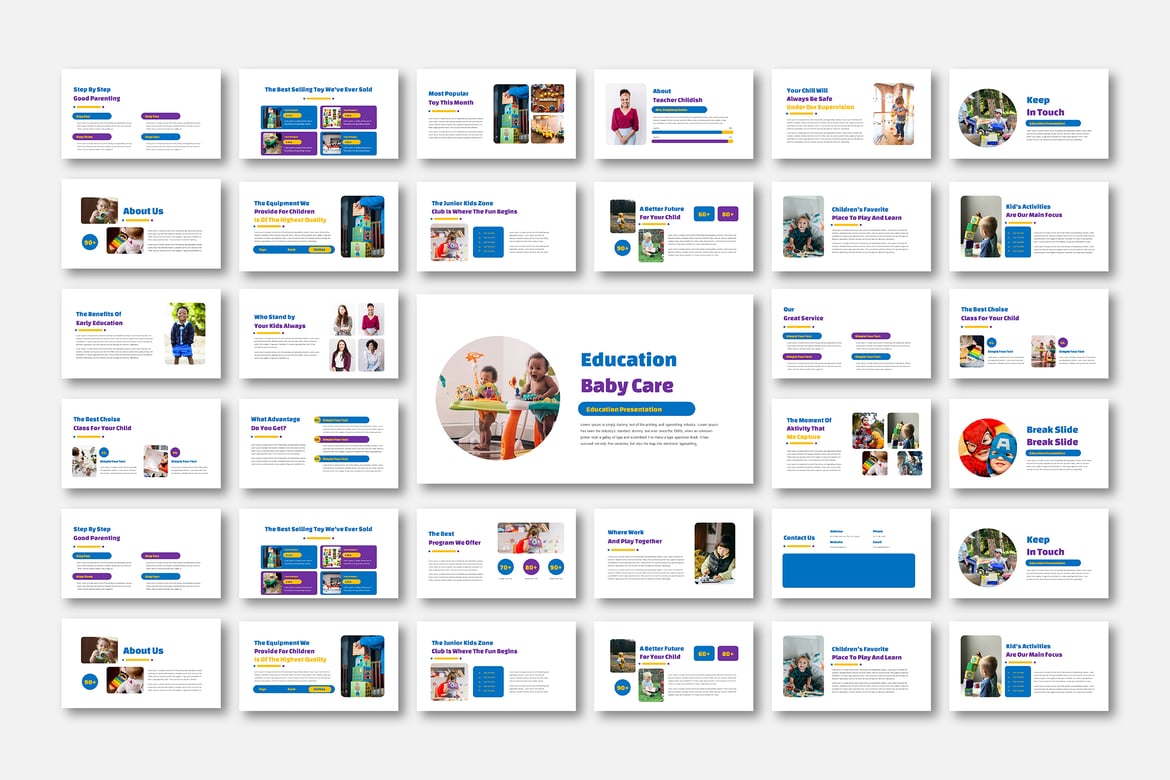 Template Presentasi PowerPoint Edukasi Perawatan Bayi yang Menarik