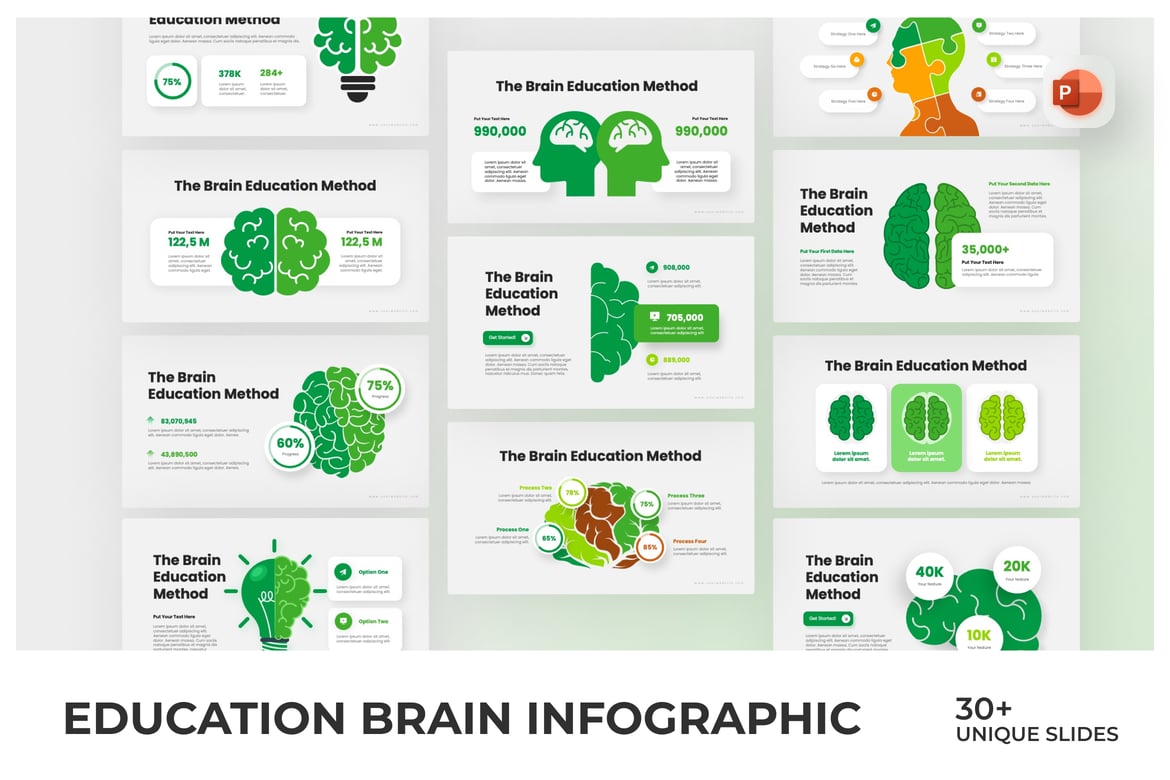 Template PowerPoint Infografis Pendidikan yang Menarik