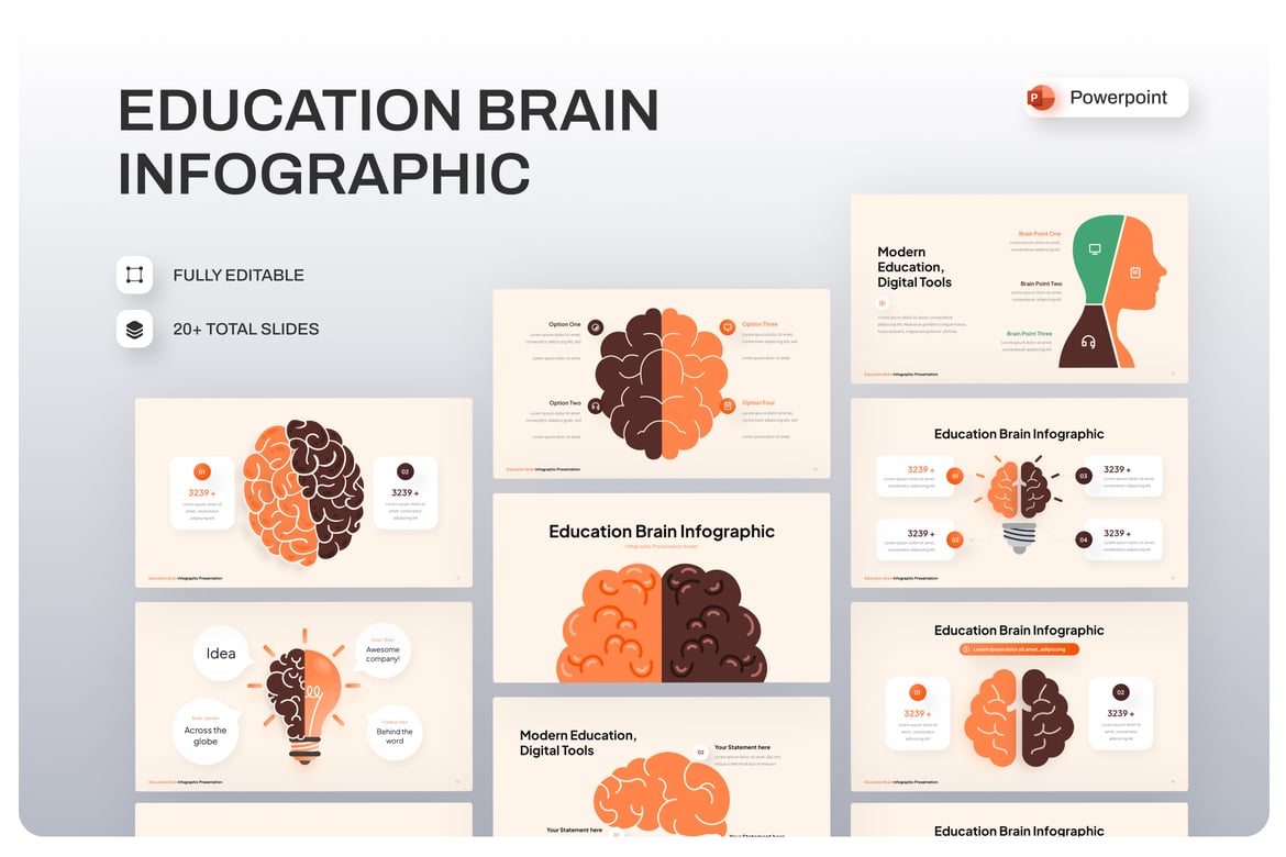 Template PowerPoint Infografik Pendidikan yang Menarik