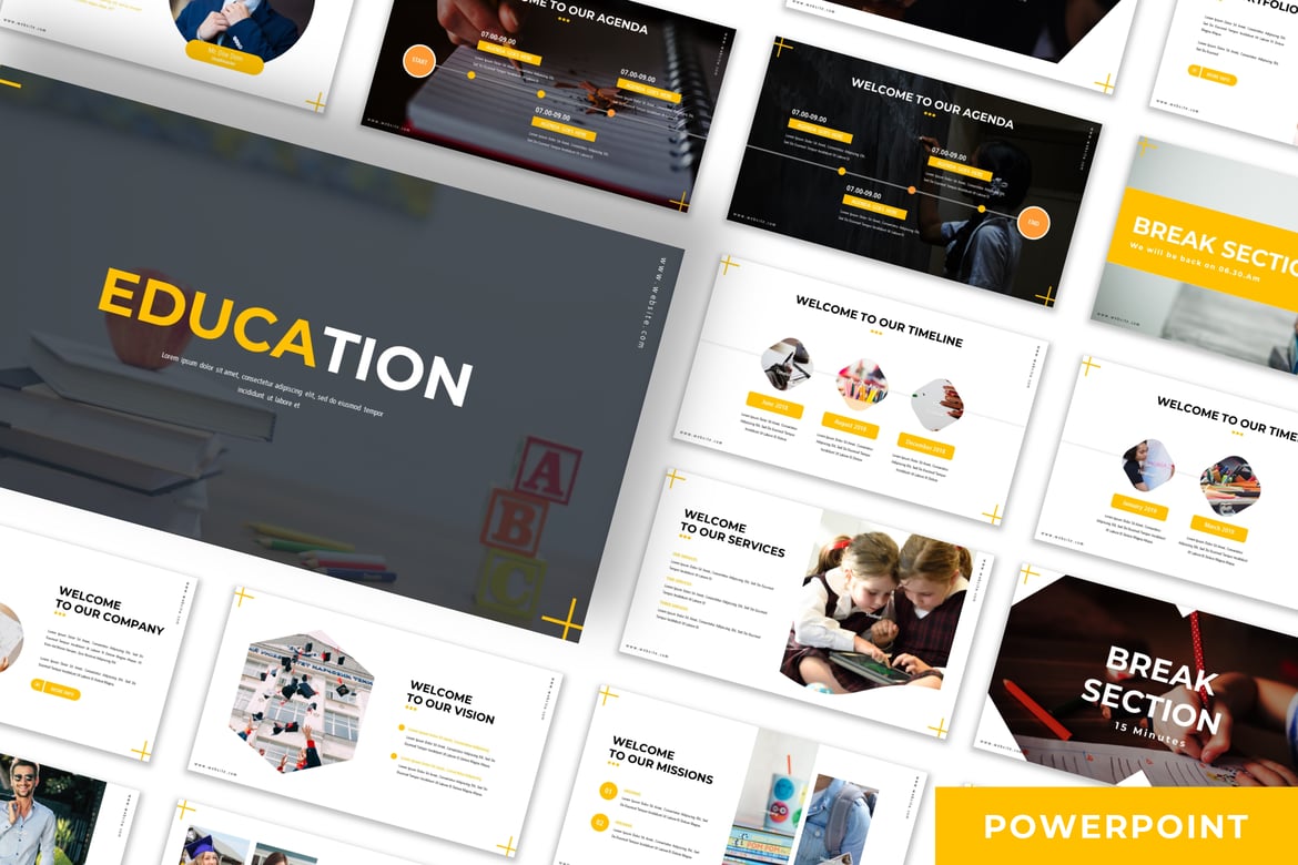 Template Powerpoint Bisnis untuk Pendidikan yang Menarik