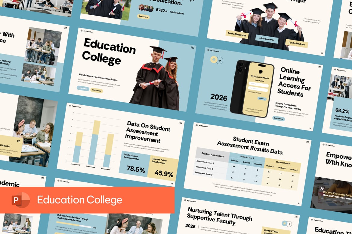 Template PowerPoint Pendidikan untuk Perguruan Tinggi