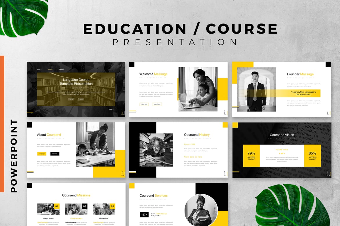 Template PowerPoint Pendidikan dan Kursus yang Menarik