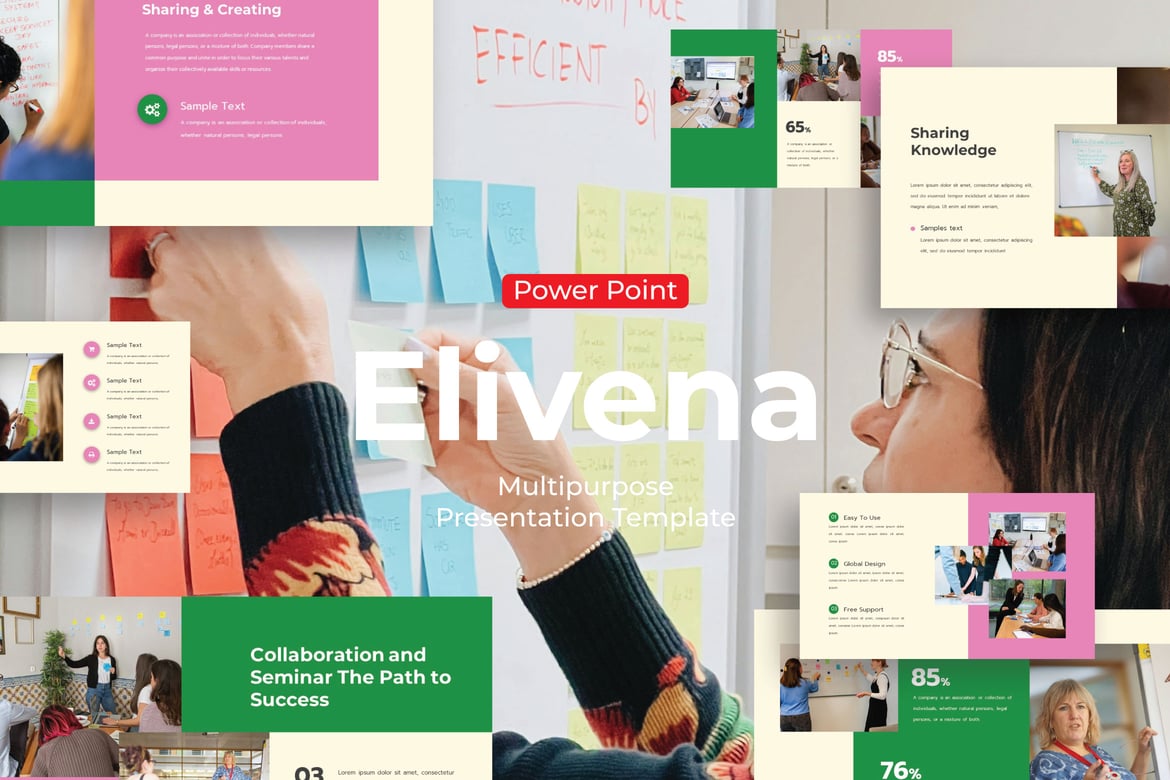 Template PowerPoint Pendidikan Elivena yang Serbaguna