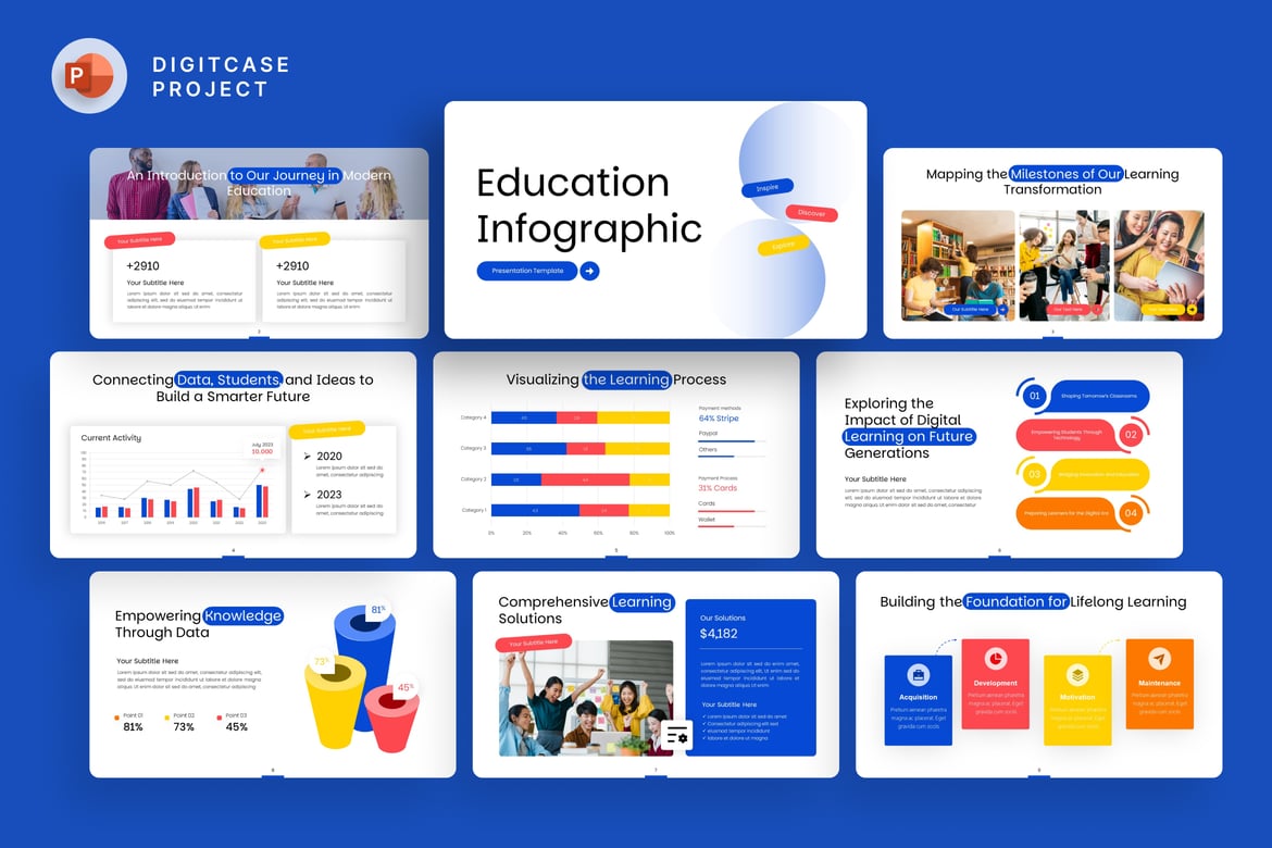 Template PowerPoint Infografis Pendidikan yang Menarik dan Modern