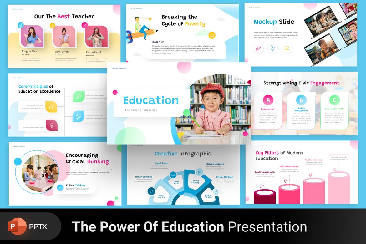 Template PowerPoint Edukasi Anak yang Menarik