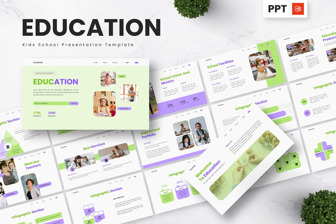 Template PowerPoint Sekolah Anak yang Menarik dan Interaktif