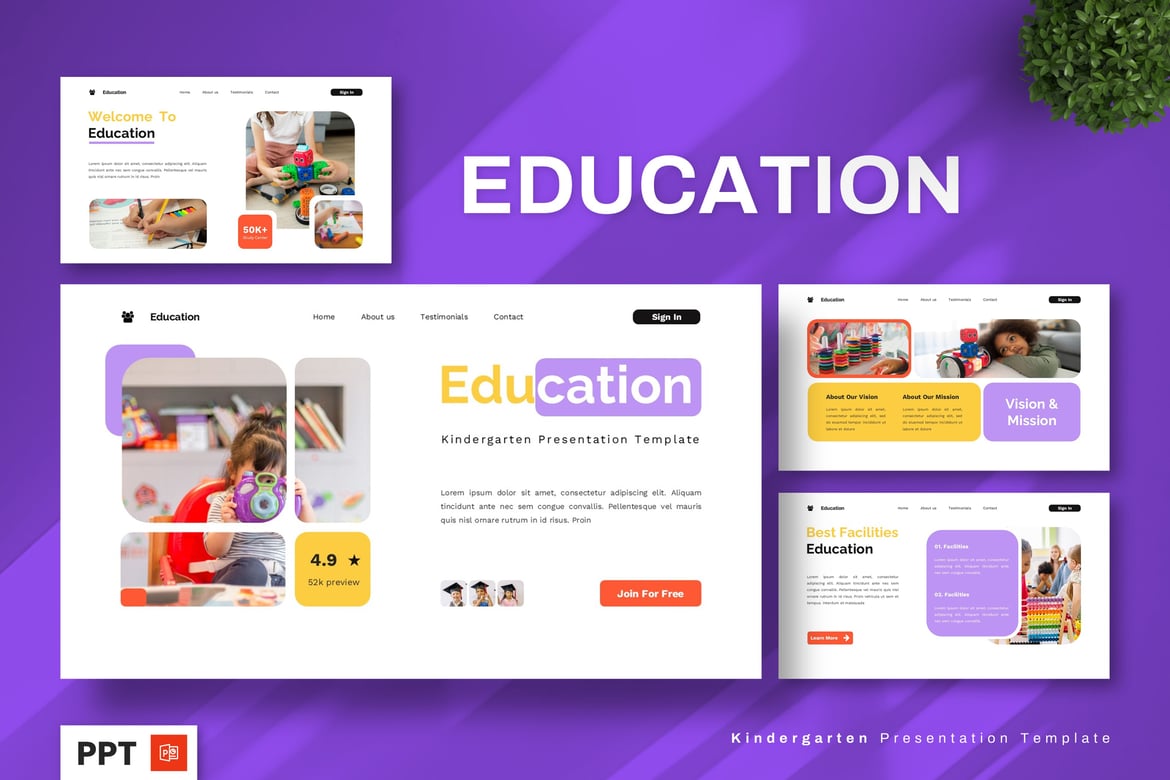 Template Presentasi Powerpoint Pendidikan Anak TK yang Menarik