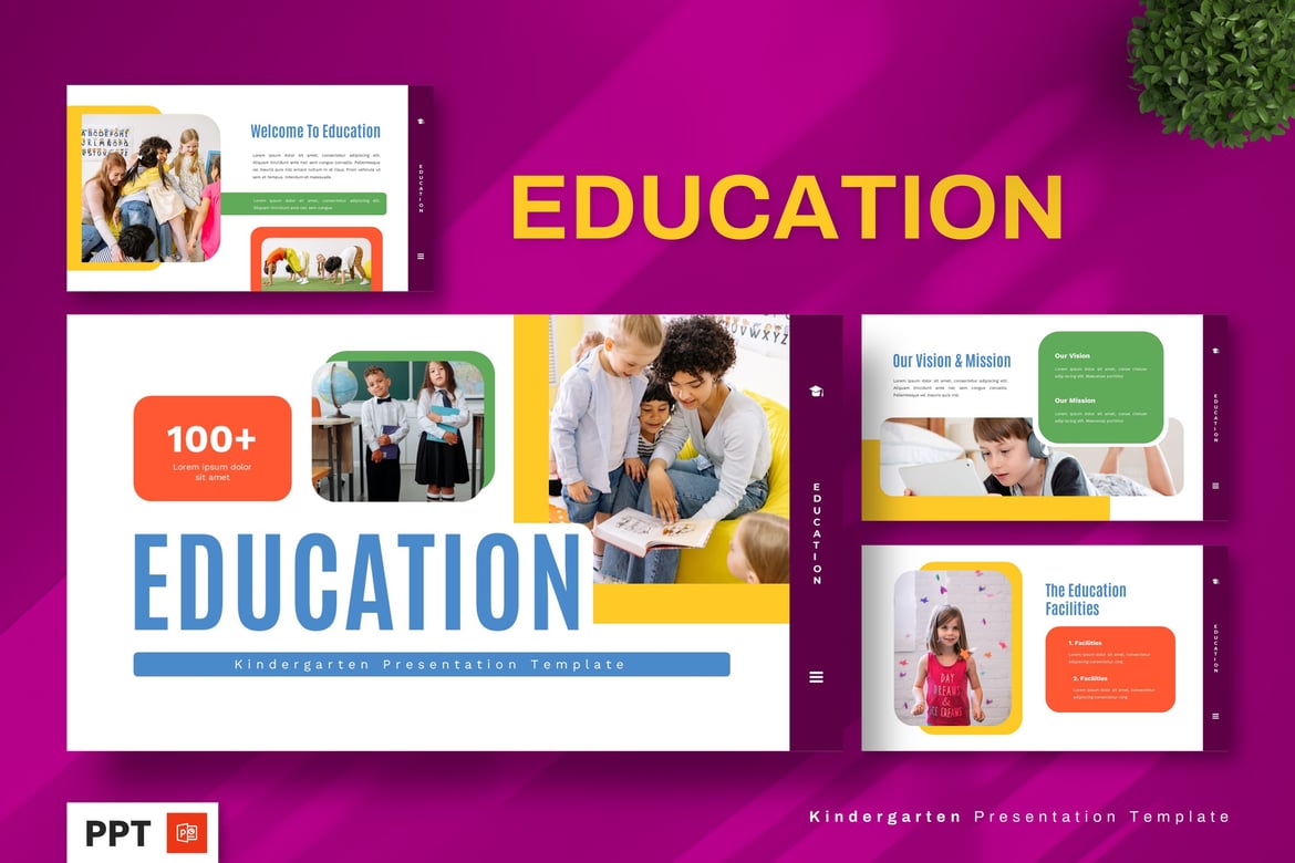 Template Powerpoint Edukasi untuk TK yang Menarik