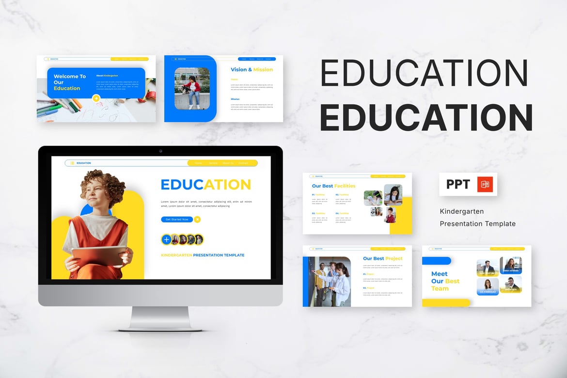 Template Presentasi Powerpoint Kreatif untuk Kindergarten