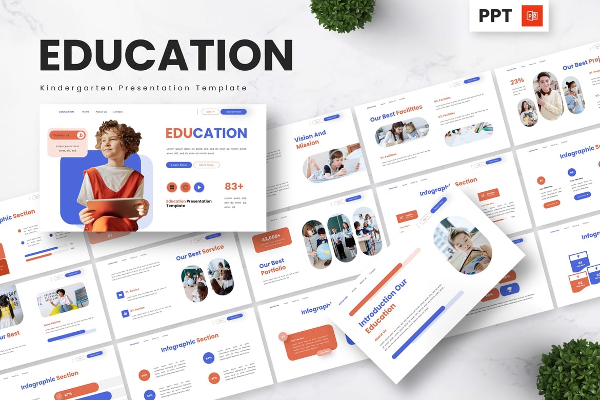 Template Powerpoint Pendidikan untuk TK yang Menarik