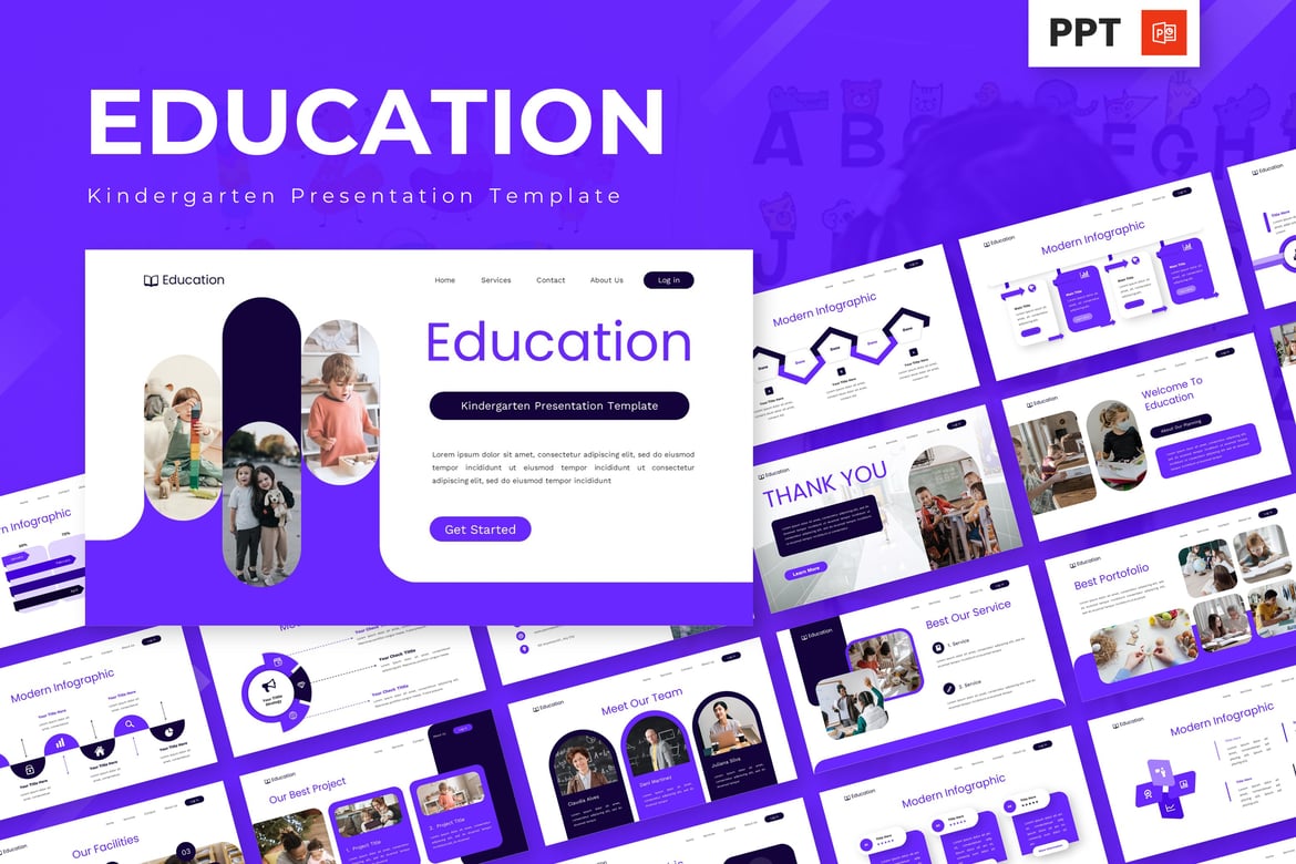 Template Powerpoint Pendidikan untuk TK yang Menarik dan Kreatif