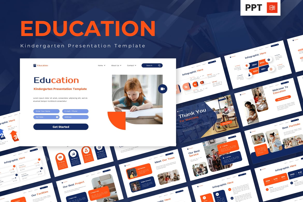 Template Powerpoint Pendidikan untuk TK yang Menarik