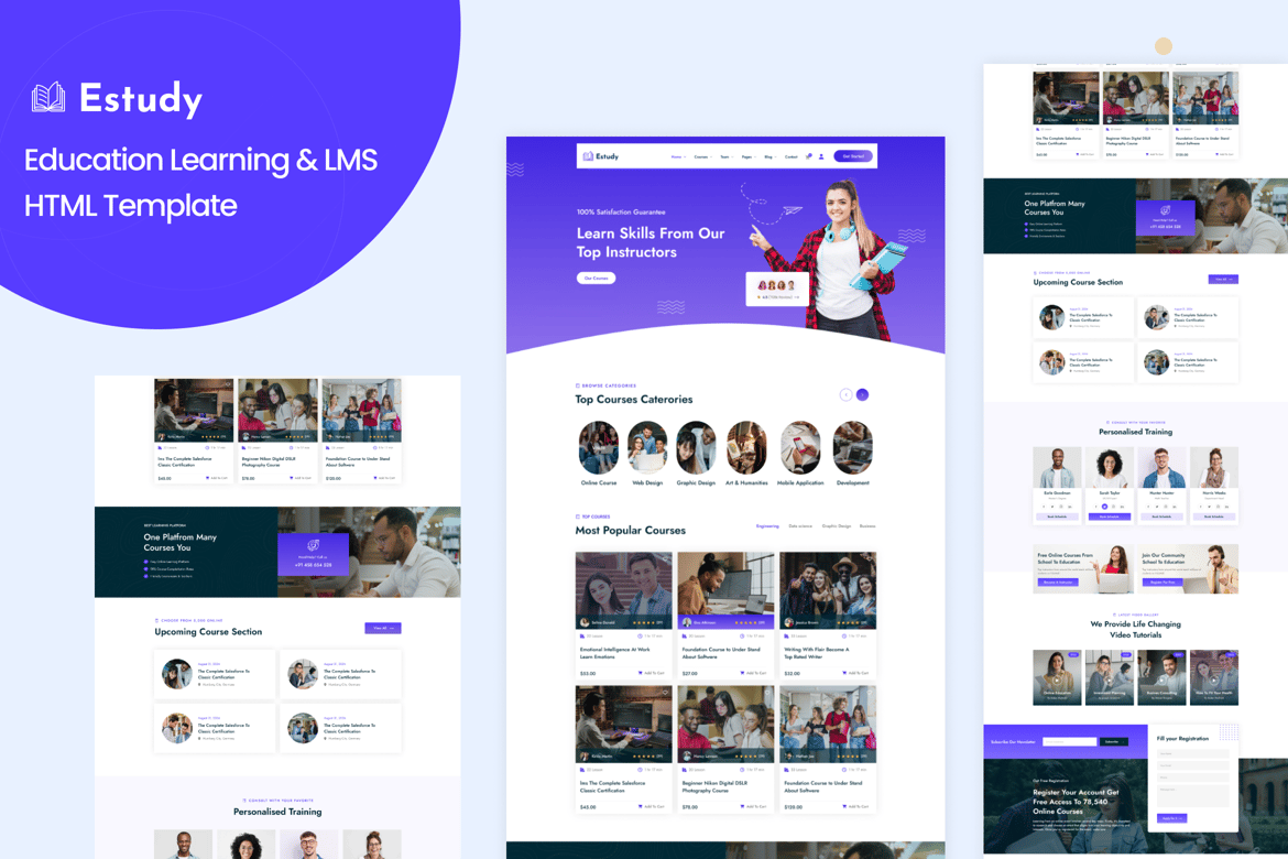 Template Website Pendidikan Online & LMS - Estudy