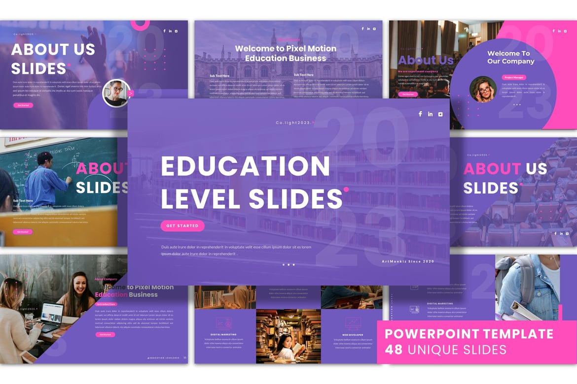 Template Presentasi PowerPoint Tingkat Pendidikan yang Menarik