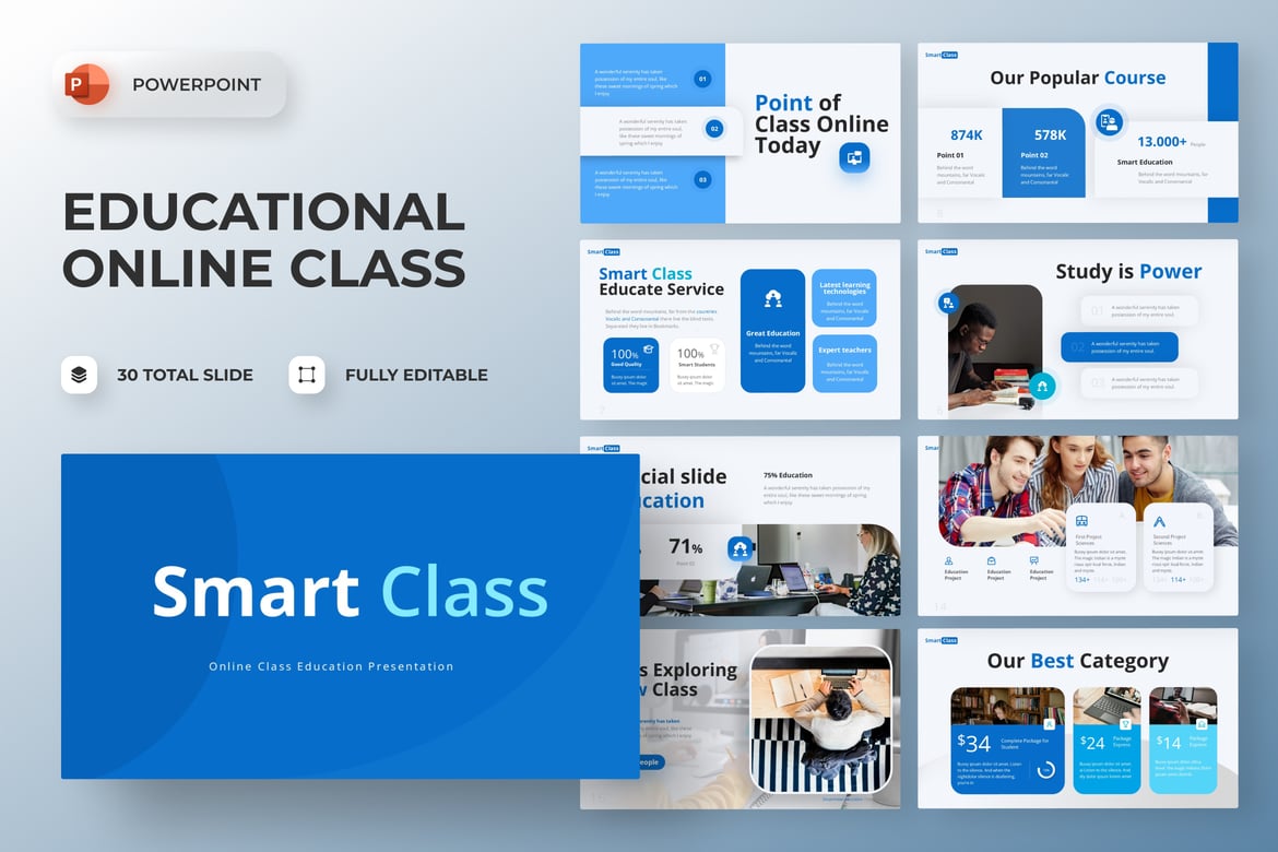 Template Presentasi Online Kelas Edukasi yang Menarik