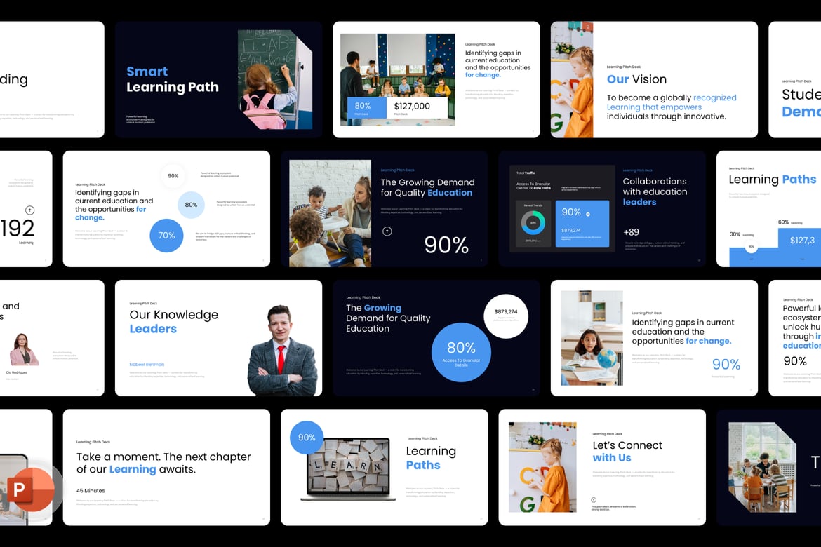 Template Presentasi PowerPoint Pitch Deck untuk Edukasi yang Menarik
