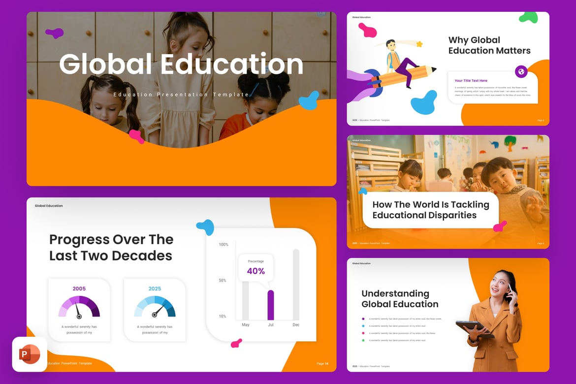 Template PowerPoint Pendidikan Modern dan Menarik