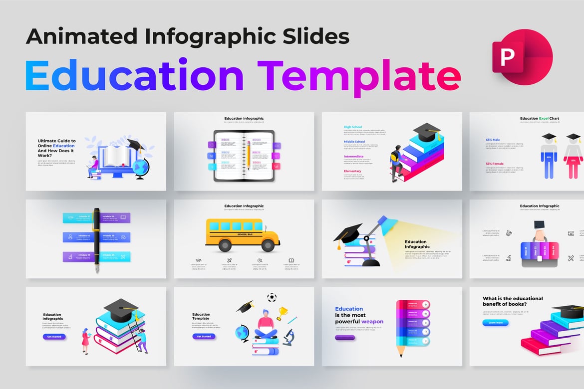 Template Presentasi PowerPoint Animasi Pendidikan Versi 2 yang Menarik
