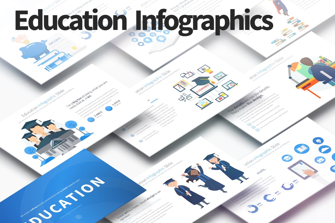 Template PowerPoint Infografis untuk Pendidikan yang Menarik