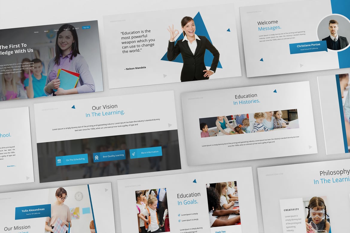 Template Presentasi PowerPoint Edukasi Modern dan Minimalis