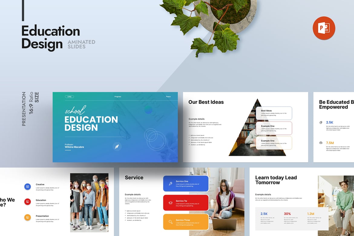Template Presentasi PowerPoint Pendidikan yang Modern dan Minimalis