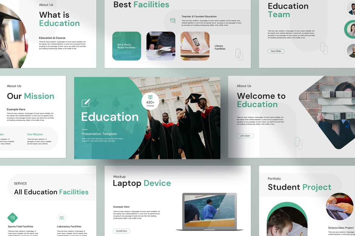 Template PowerPoint Presentasi Pendidikan yang Menarik dan Profesional