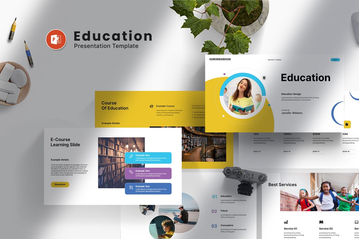 Template Presentasi PowerPoint Pendidikan yang Elegan dan Profesional